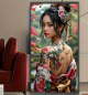 Preview: Diamond Painting Japanische Frau Blumen-Tattoo